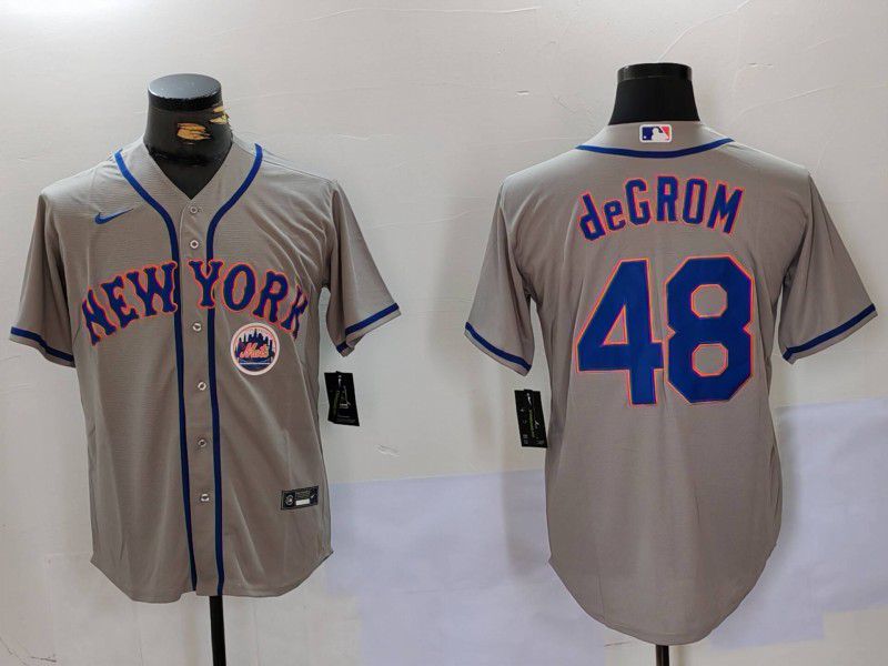Men New York Mets #48 Degrom Grey Game 2024 Nike MLB Jersey style 3->customized nfl jersey->Custom Jersey